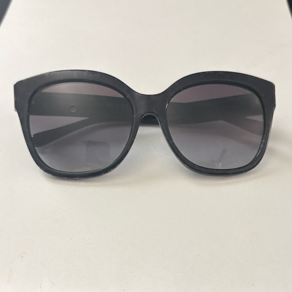 Coach Blue Glitter Cat-Eye Sunglasses with Gradient Smoke Lenses